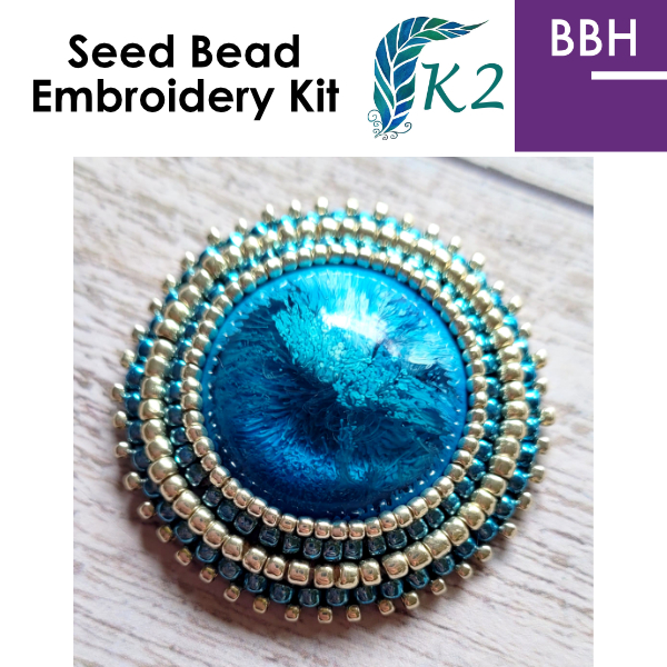 Designs by K2 Resin Cabochon Seed Bead Embroidery Kit